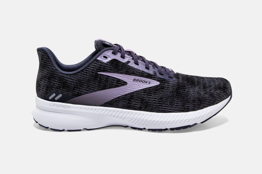 Launch 8 Road Brooks Running Shoes NZ Womens - Black/Purple - WEHOMK-831